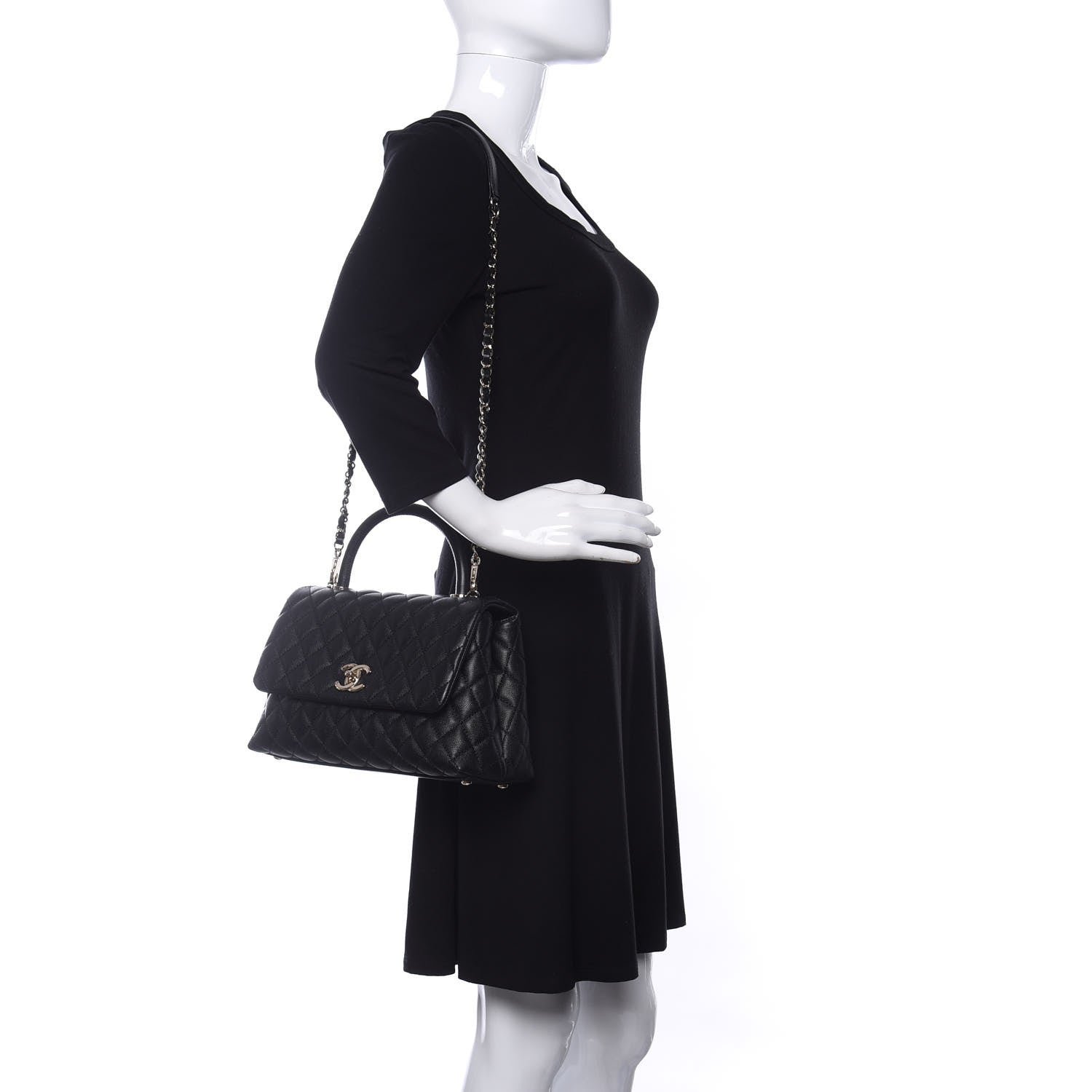 Chanel Caviar Quilted Small Coco Handle Flap Black 2 of 10