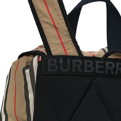 Burberry Nylon Icon Stripe Check Logo Print Backpack Natural 14 of 14