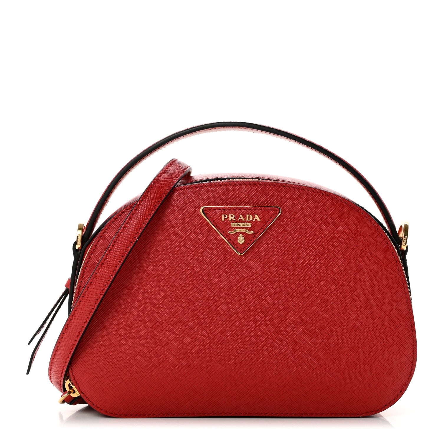 Prada Saffiano Lux Odette Crossbody Fuoco 1 of 8