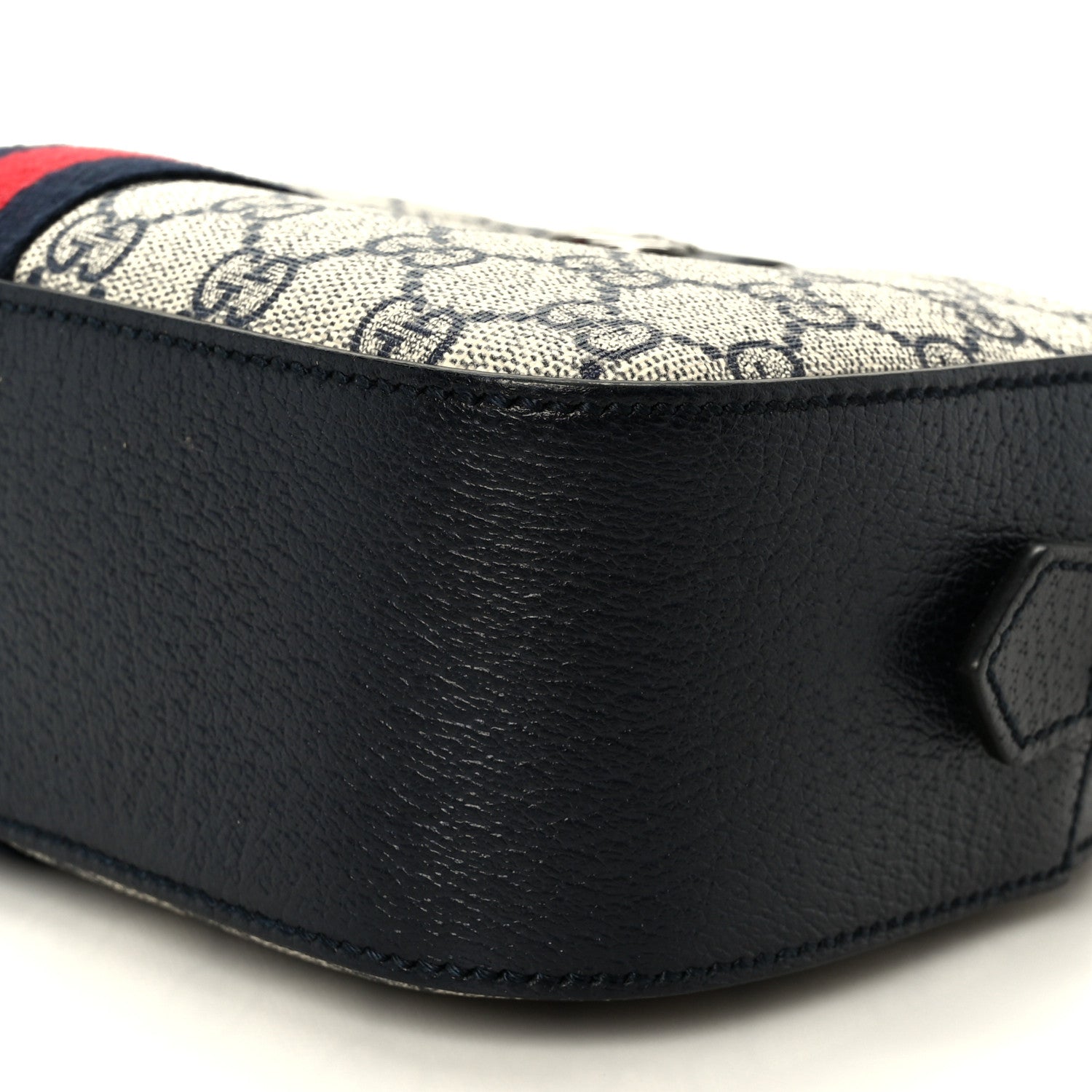 Gucci GG Supreme Monogram Textured Dollar Calfskin Web Small