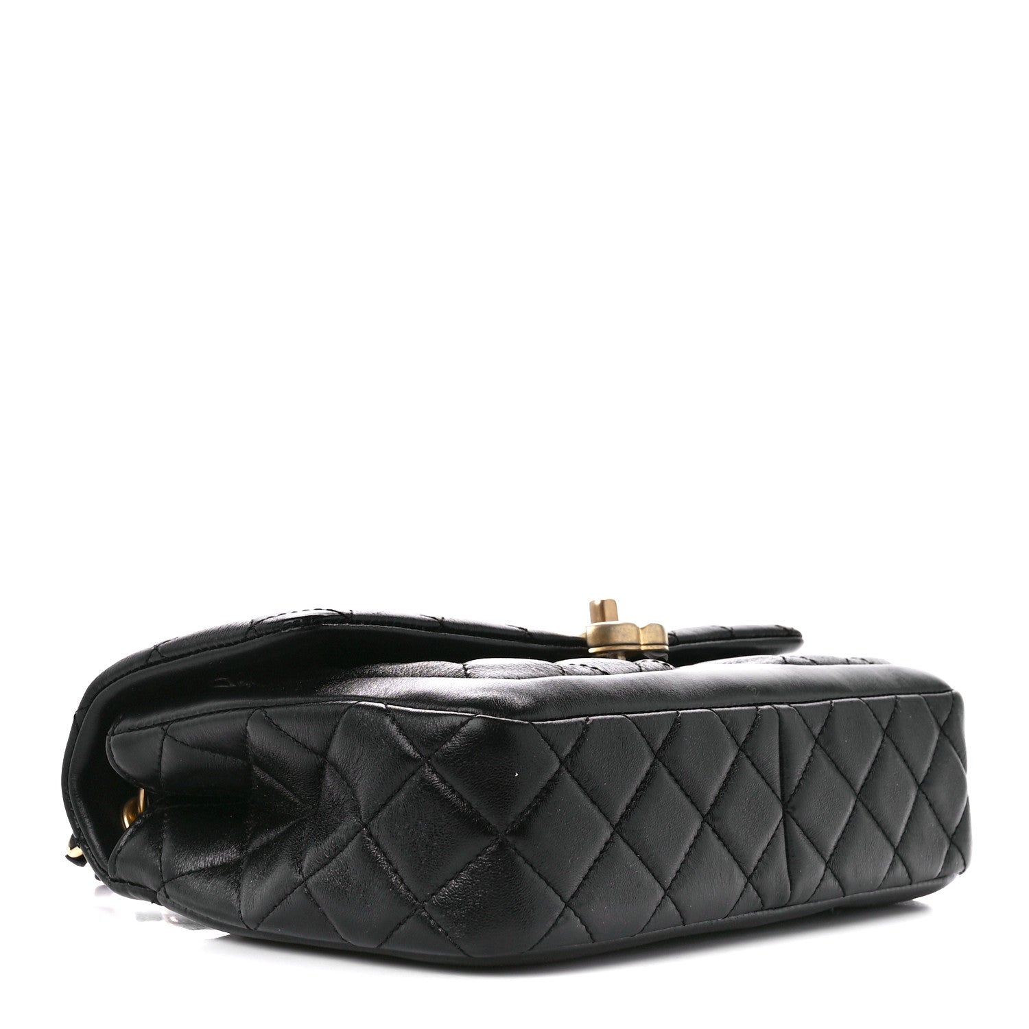 Chanel Shiny Lambskin Quilted Small Daily Friend Flap Black 4 of 11