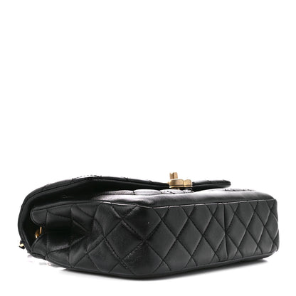 Chanel Shiny Lambskin Quilted Small Daily Friend Flap Black 4 of 11
