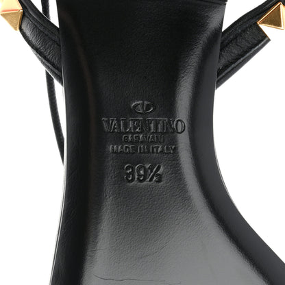 Valentino Garavani Calfskin Rockstud No Limit Gladiator Flat Sandals 39.5 Black 6 of 9