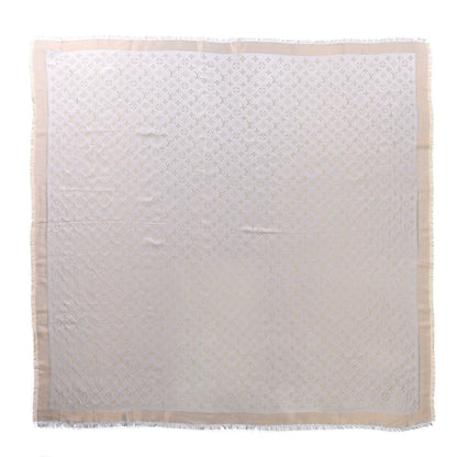 Louis Vuitton Silk Lurex Wool Monogram Shine Shawl Greige 1 of 4