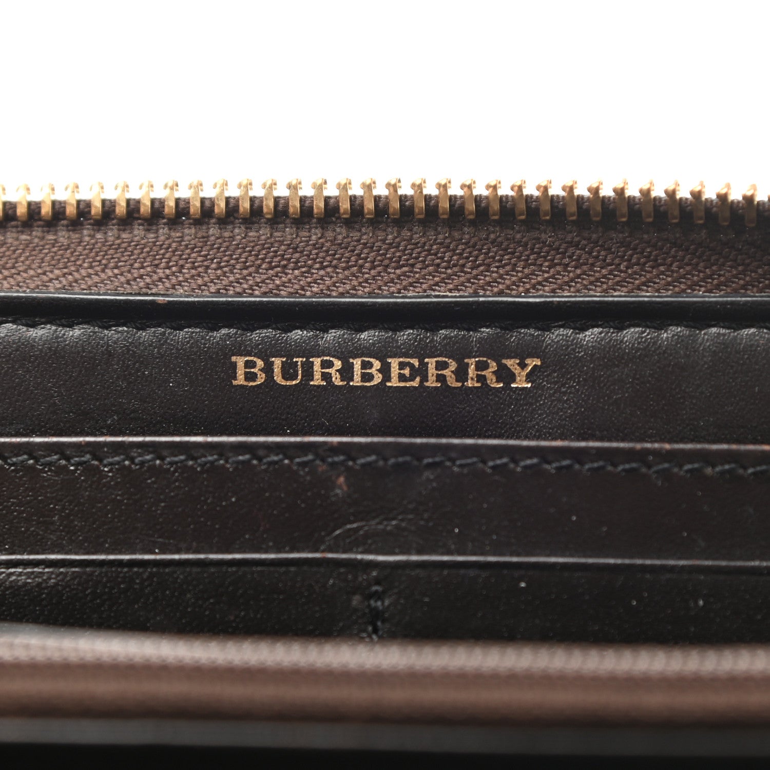 Burberry Haymarket Check Large Ziggy Zip Around Wallet Chocolate 6 of 9