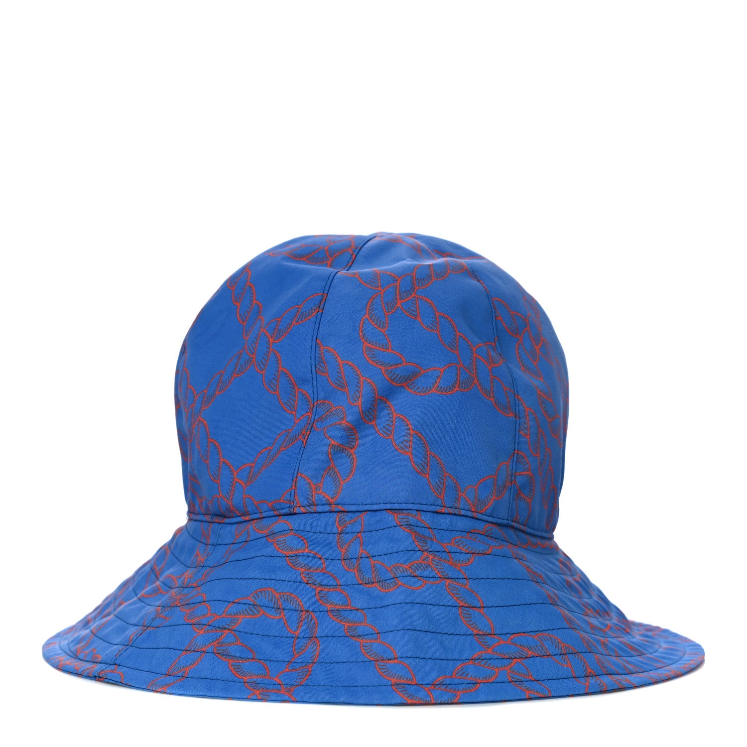 Hermes Toile Technique Cordage Womens Alma Bucket Hat 55 Bleu Zanzibar 2 of 8
