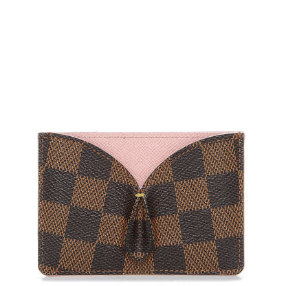 Louis Vuitton Damier Ebene Caissa Card Holder Rose Ballerine 1 of 8