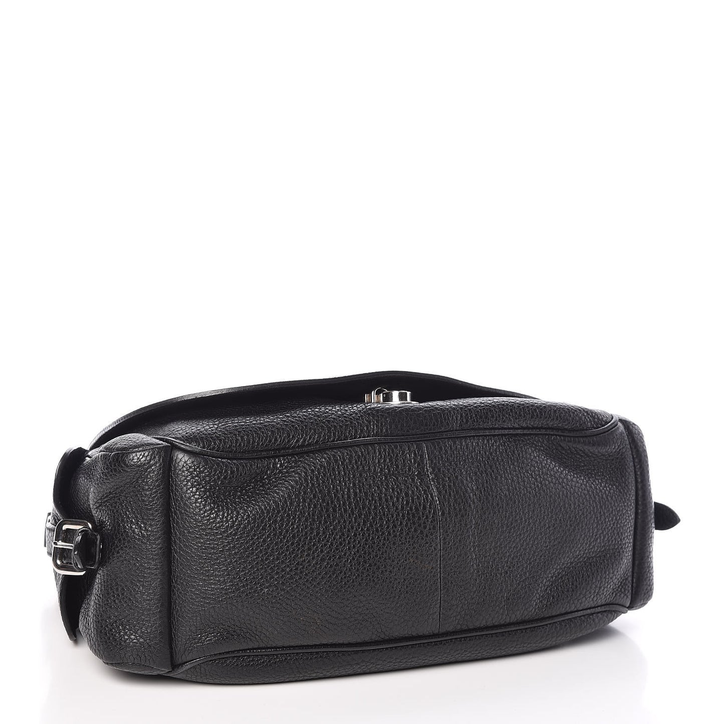 Vitello Daino Shoulder Flap Bag Black