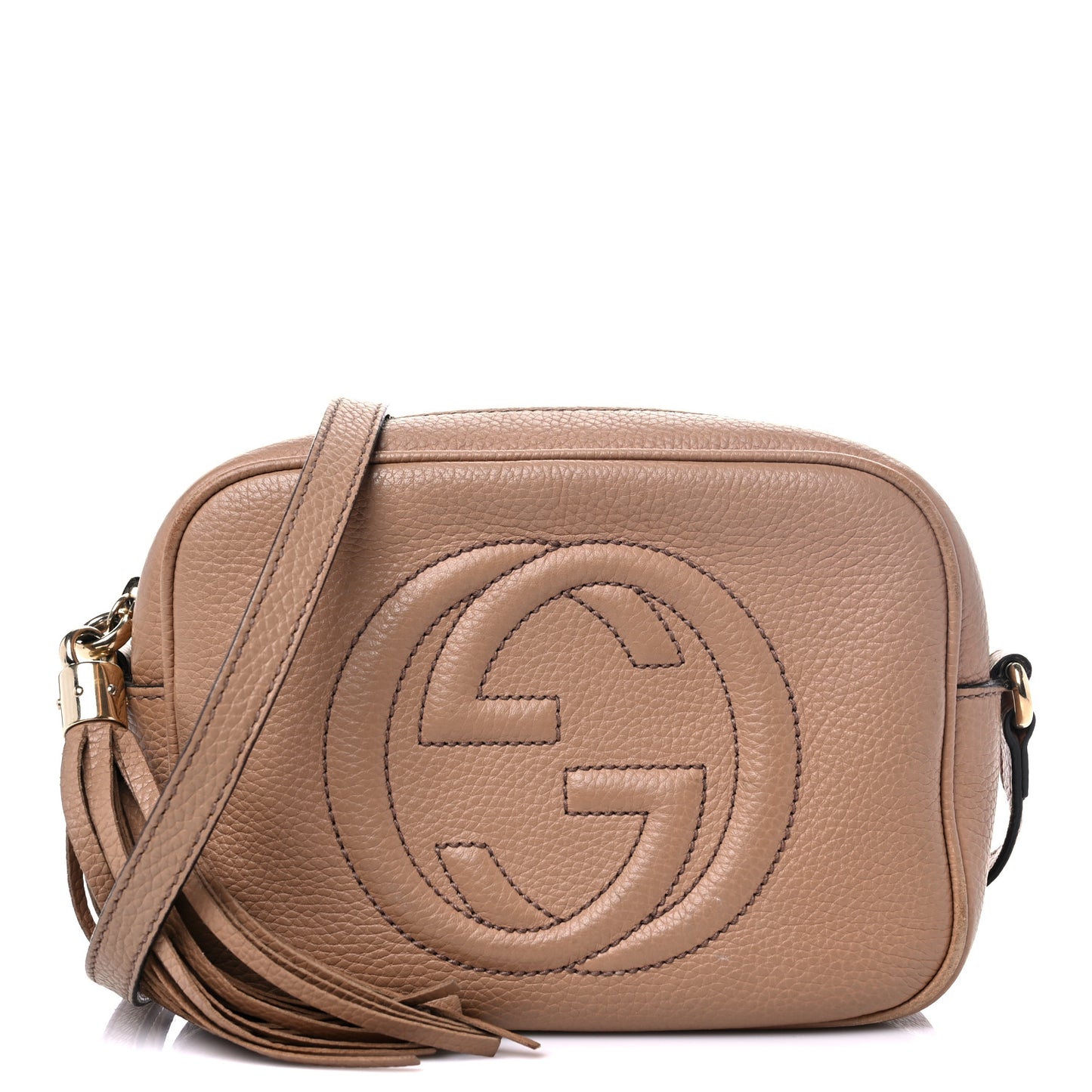 Pebbled Calfskin Small Soho Disco Bag Camelia