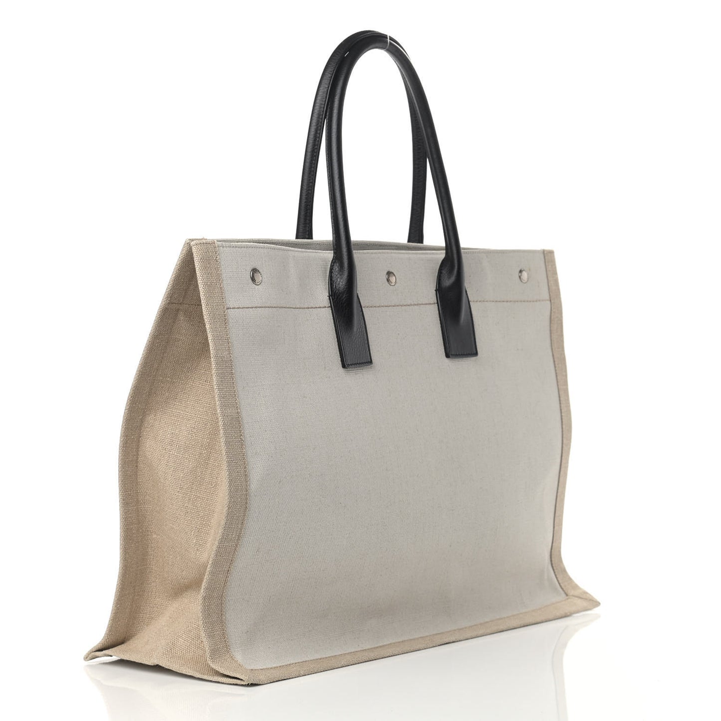 Linen Calfskin Rive Gauche Tote Optic White
