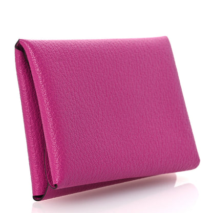 Hermes Chevre Mysore Calvi Duo Card Case Magnolia 3 of 10