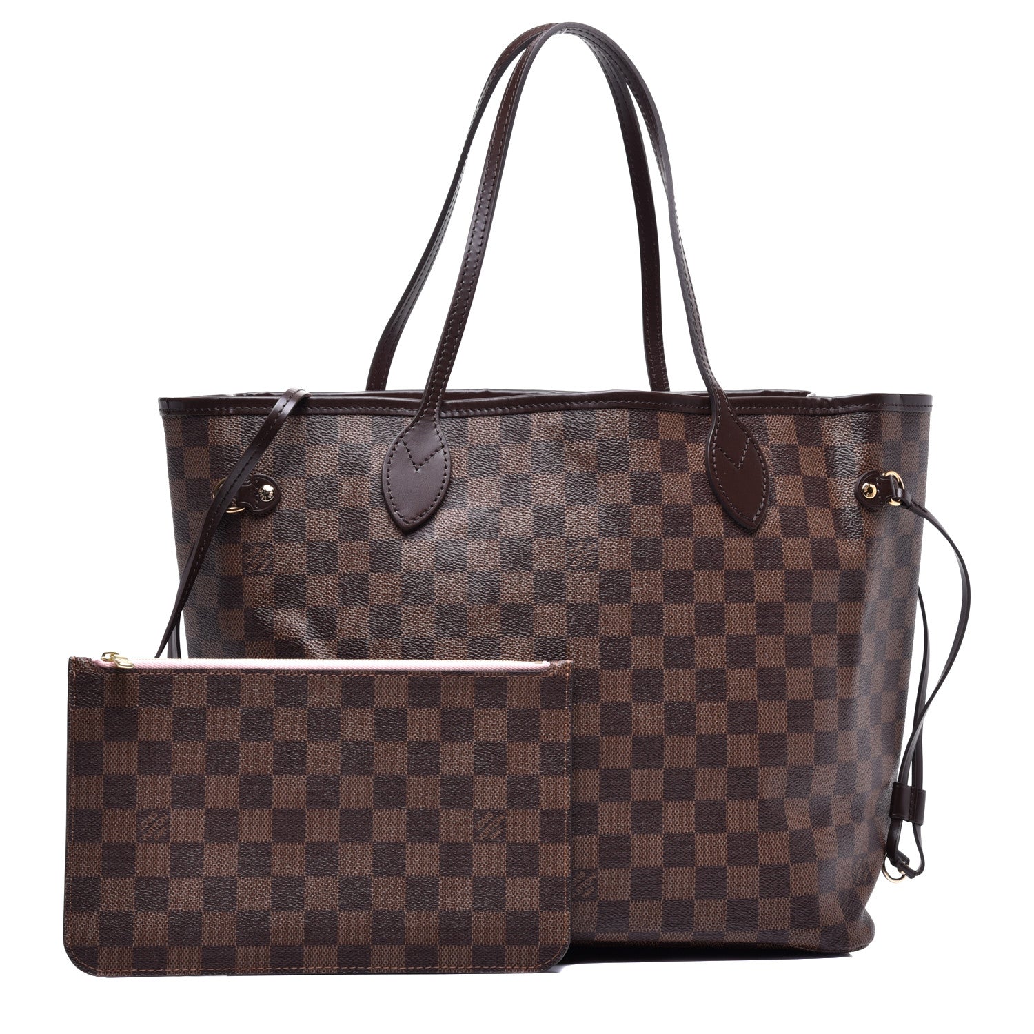Louis Vuitton Damier Ebene Neo Neverfull MM Rose Ballerine 1 of 8