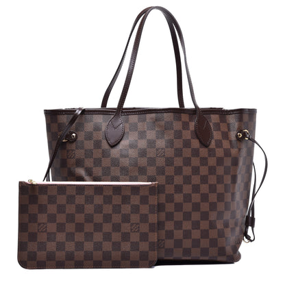 Louis Vuitton Damier Ebene Neo Neverfull MM Rose Ballerine 1 of 8