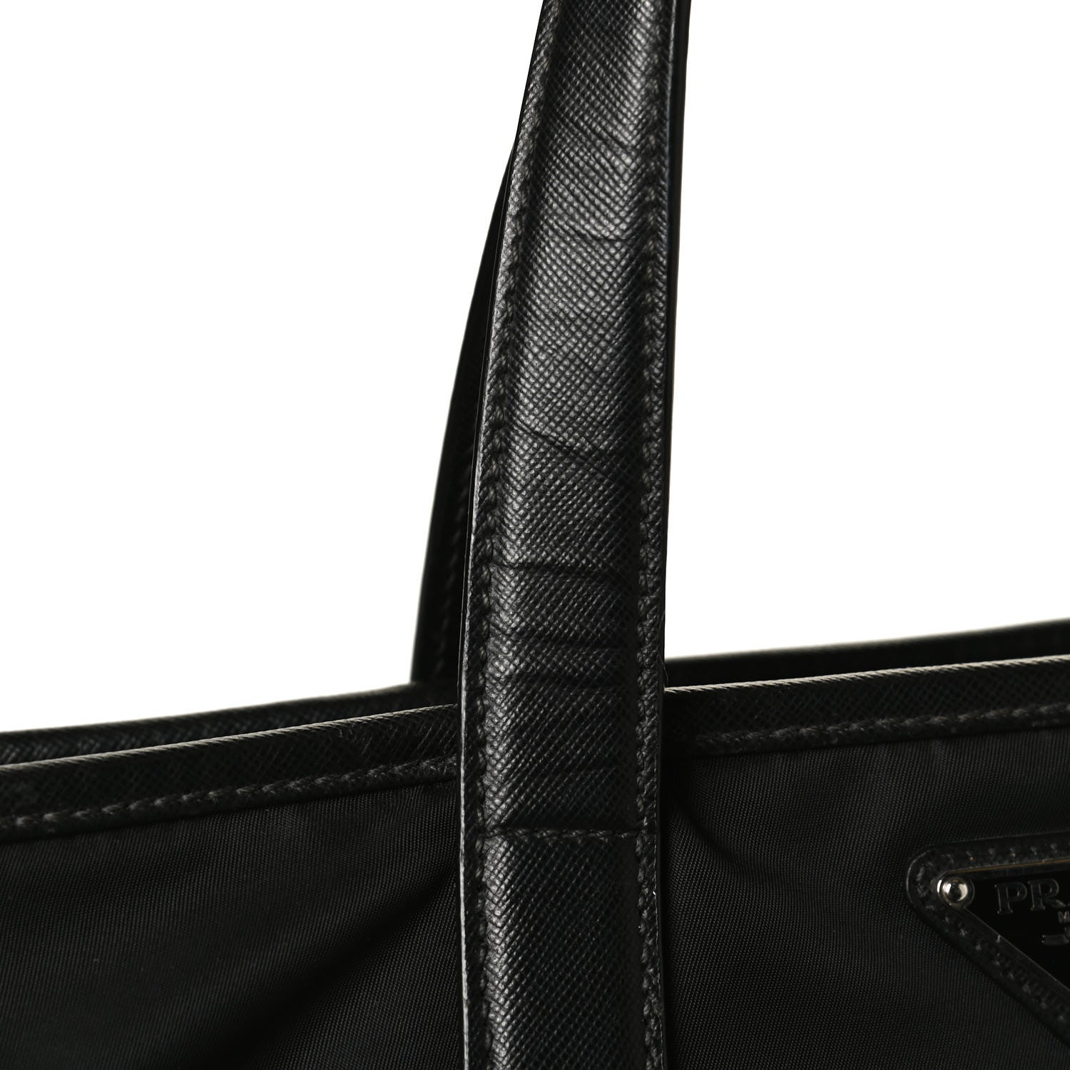 Prada Tessuto Nylon Saffiano Shopping Tote Black 15 of 15