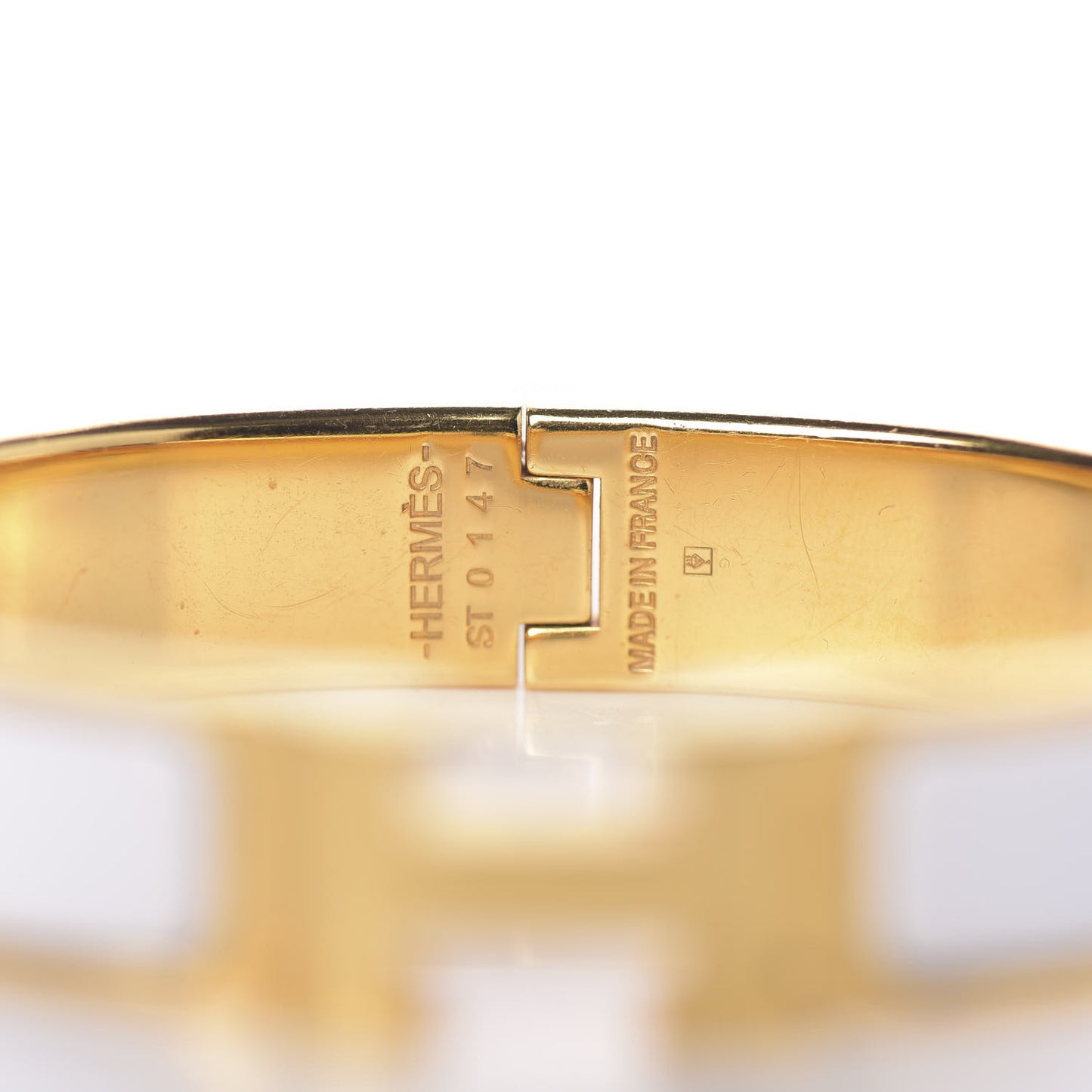 Enamel Narrow Clic Clac H Bracelet PM White