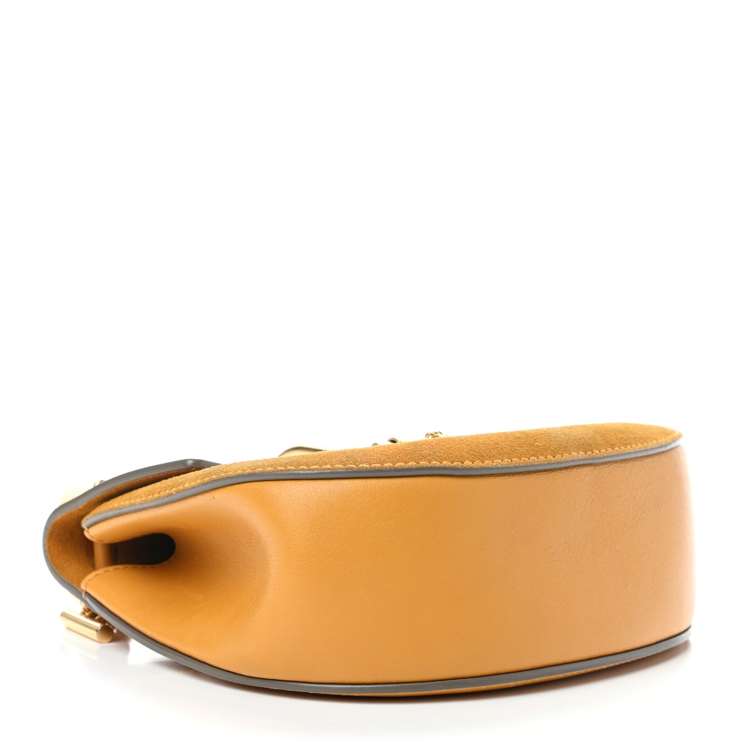 Suede Smooth Calfskin Mini Drew Shoulder Bag Dark Ochre