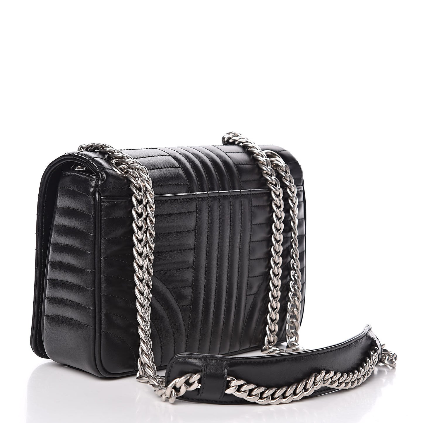 Soft Calf Impunture Medium Diagramme Flap Black
