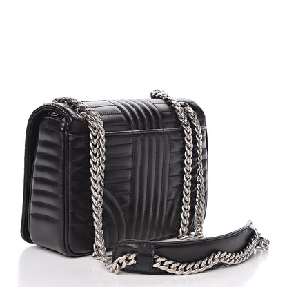 Prada Soft Calf Impunture Medium Diagramme Flap Black 3 of 9