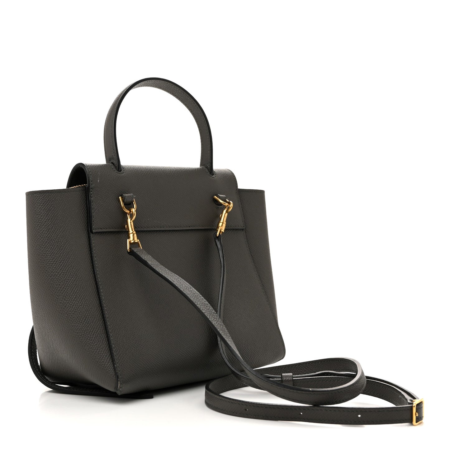 Grained Calfskin Nano Belt Bag Grey