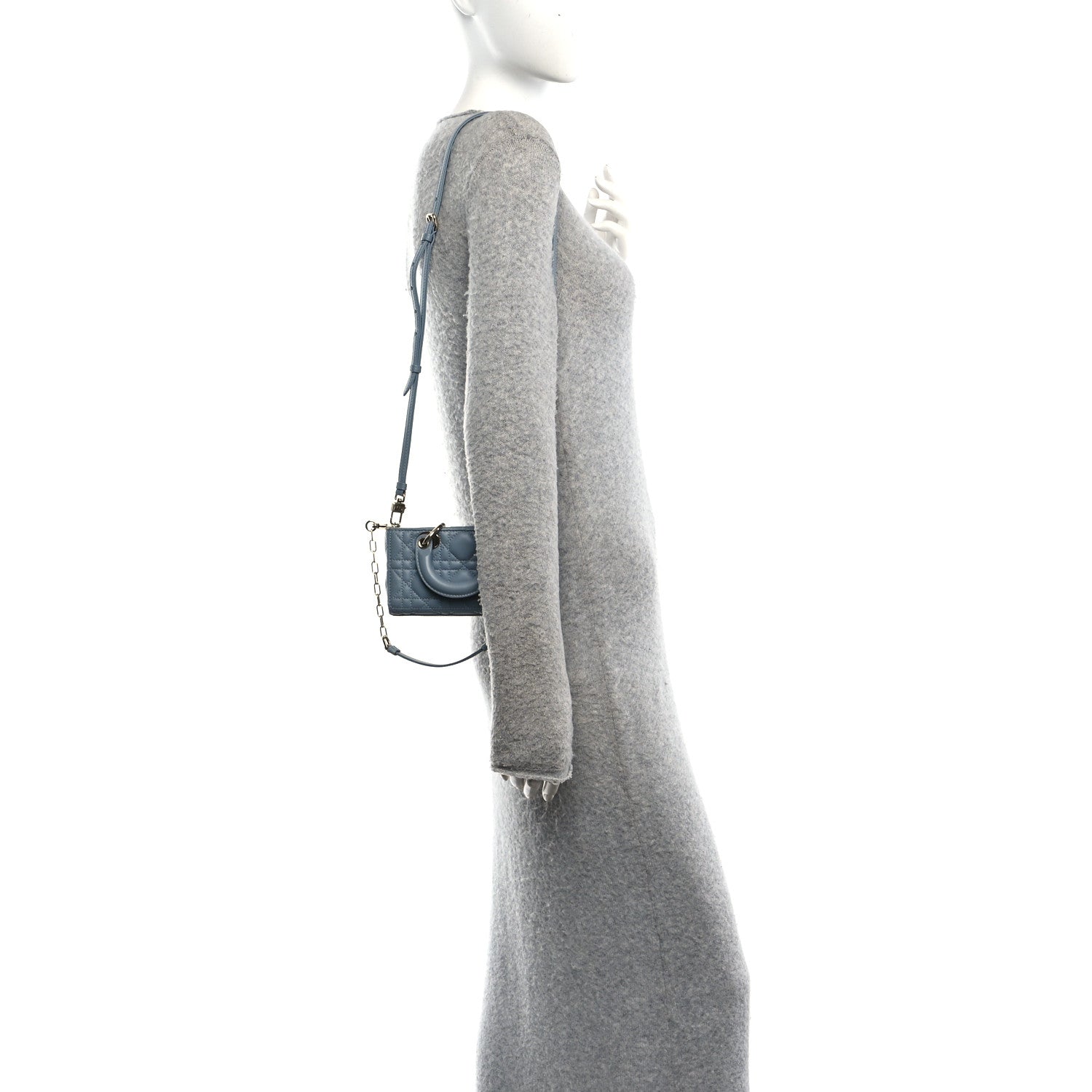 Christian Dior Lambskin Cannage Micro Lady D-Joy Cloud Blue 2 of 14