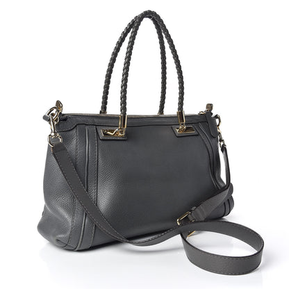 Gucci Pebbled Calfskin Small Bella Top Handle Bag Gray 4 of 17