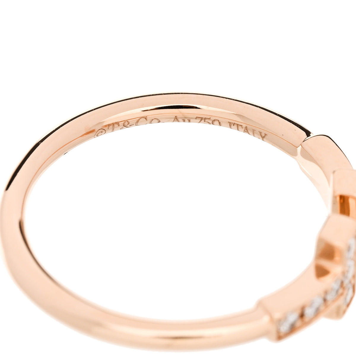 18K Rose Gold Diamond T Wire Ring 50 5.5