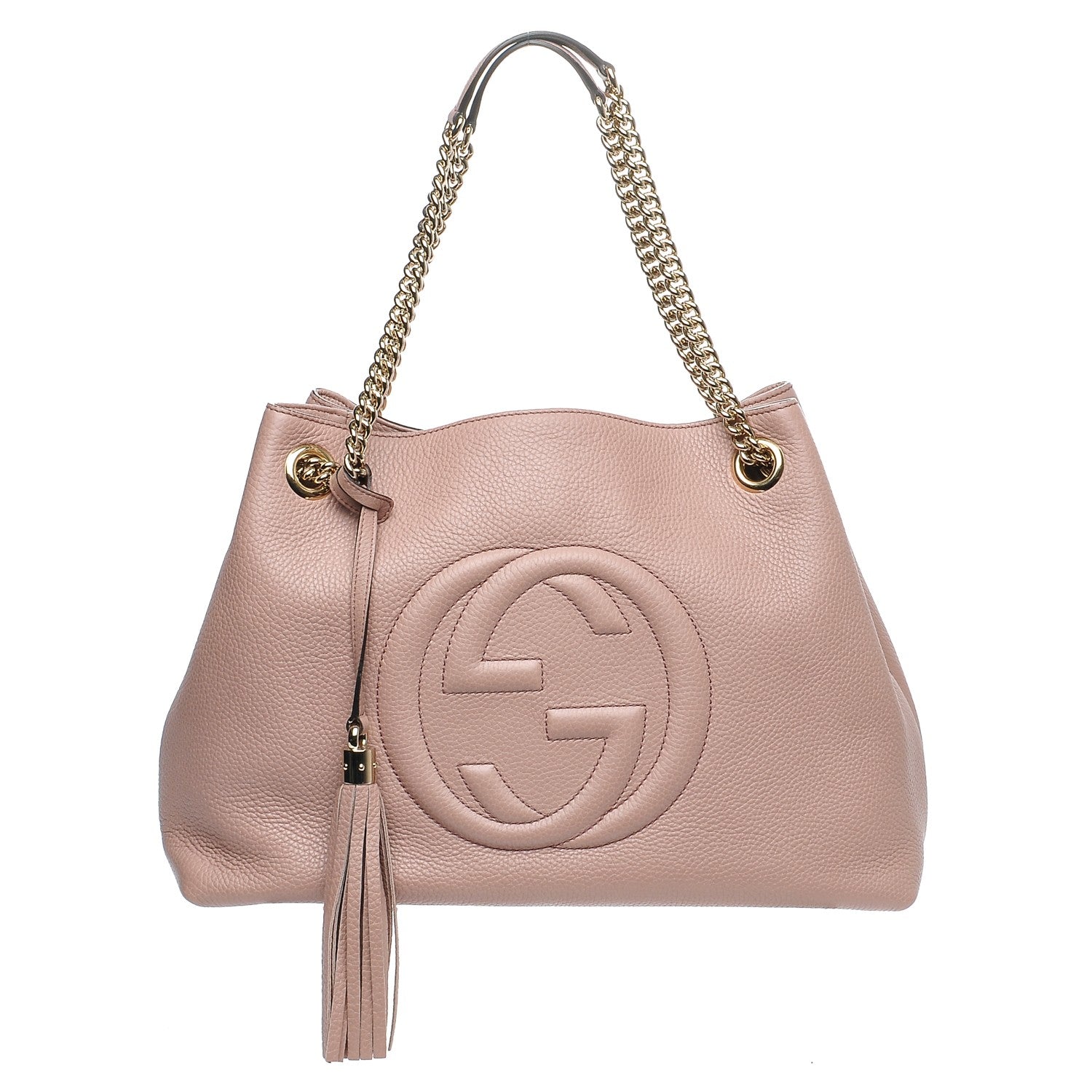 Gucci Pebbled Calfskin Medium Soho Chain Shoulder Bag Dark Cipria 1 of 7