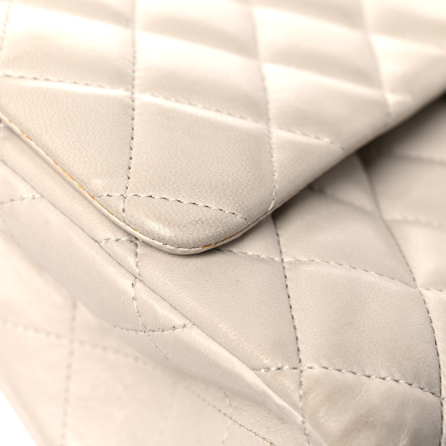 Lambskin Quilted Maxi Single Flap Beige