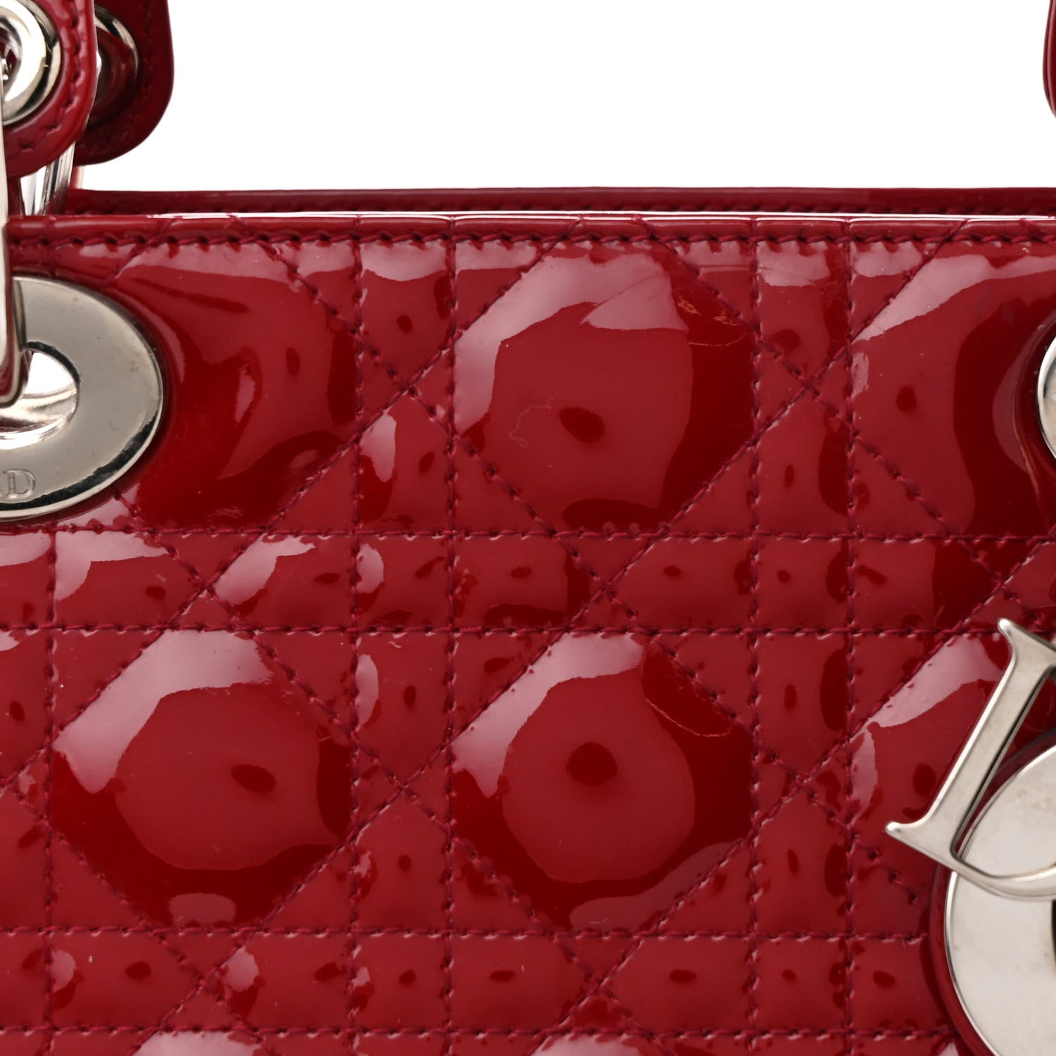Christian Dior Patent Cannage Large Lady Dior Red 8 of 14
