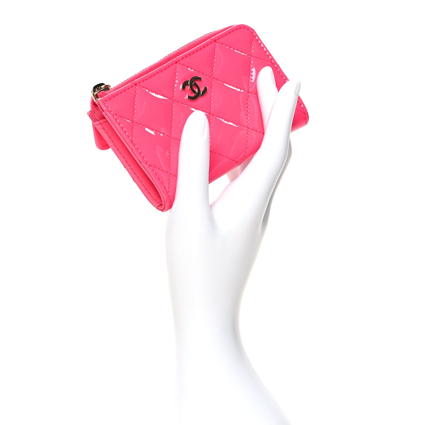 Patent Quilted Key Holder Case Pink