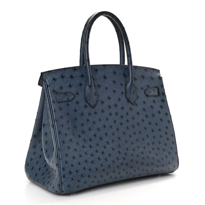 Hermes Ostrich Birkin 30 Bleu Roi 3 of 11