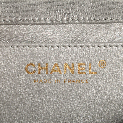 Chanel Iridescent Calfskin Clutch With Chain Flap Silver 6 of 8