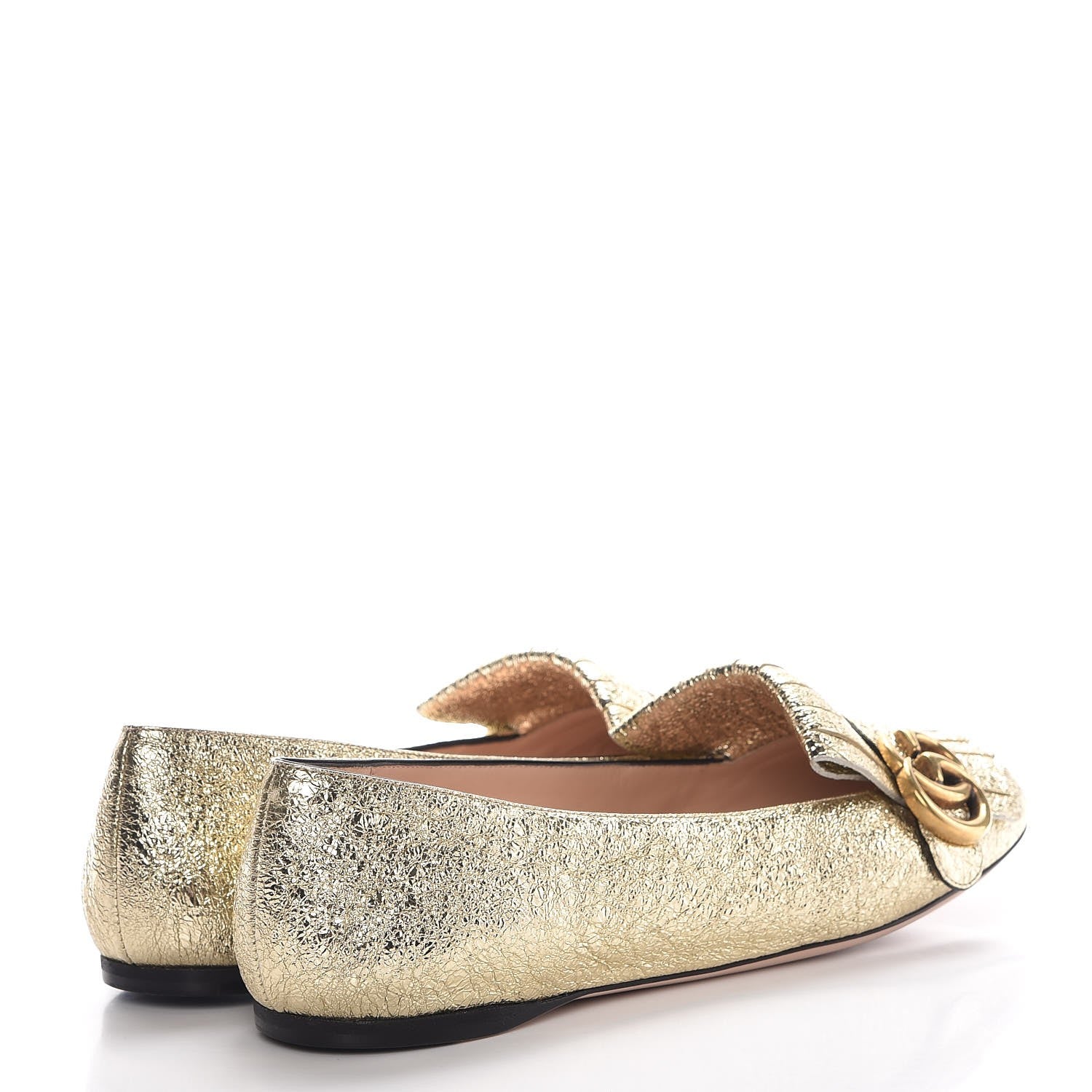 Gucci Galassia GG Marmont Fringe Flats 39 Platino 3 of 8