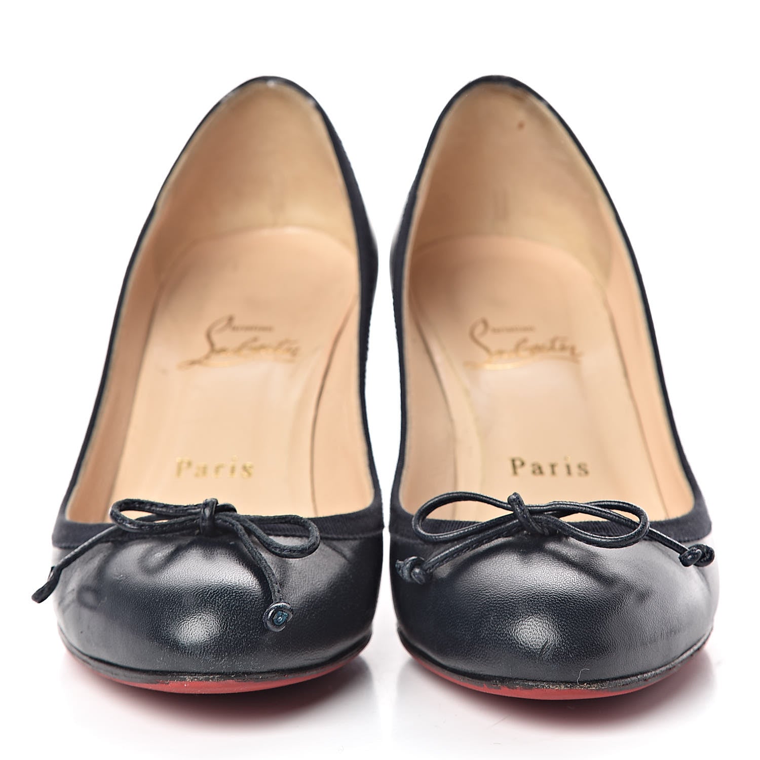 Christian Louboutin Nappa Grosgrain Netmi 70 Pumps 36.5 Navy 2 of 16