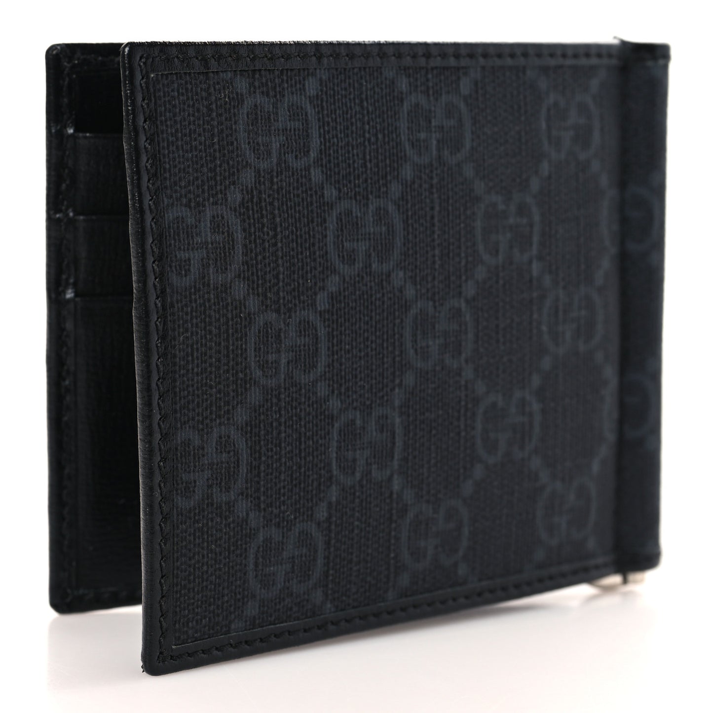 GG Supreme Monogram Retro Interlocking G Money Clip Black Grey