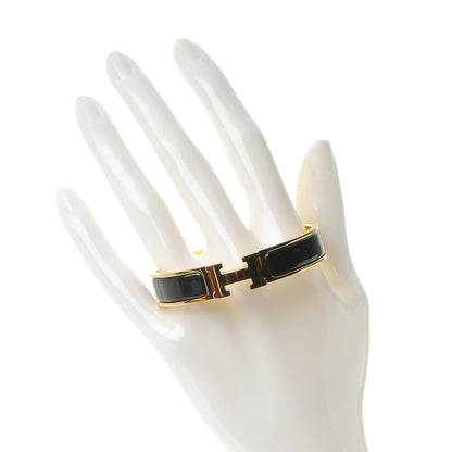 Hermes Enamel Narrow Clic Clac H Bracelet PM Black 2 of 5