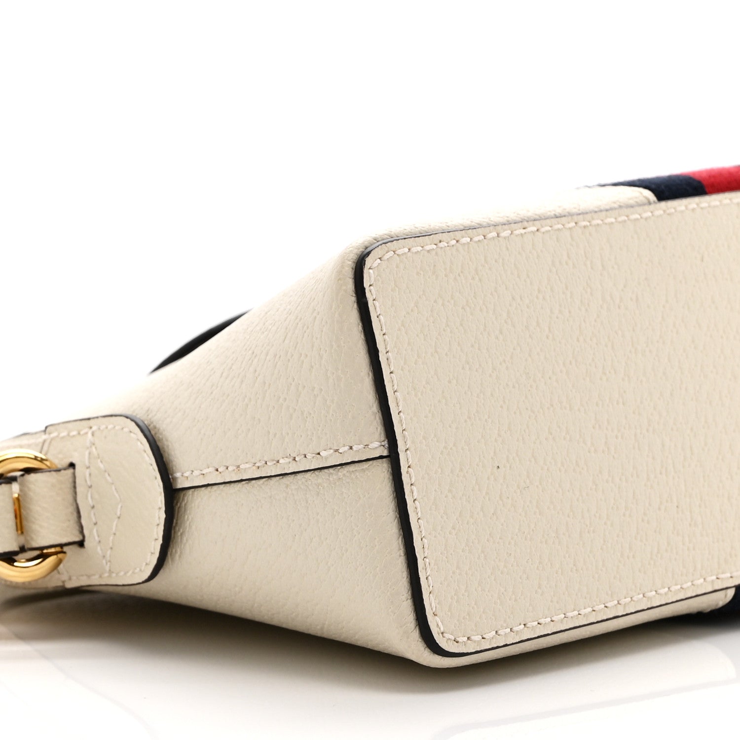 Gucci Textured Dollar Calfskin Web Small Ophidia Dome Shoulder Bag Mystic White 10 of 11