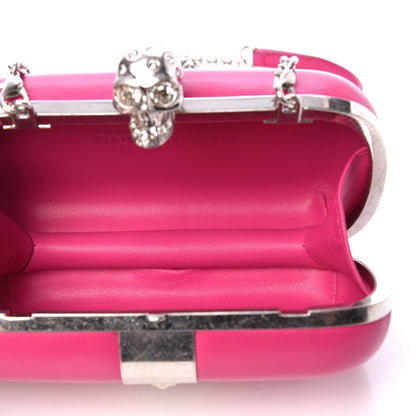 Alexander McQueen Nappa Studded Skull Box Chain Clutch Fuchsia 5 of 8