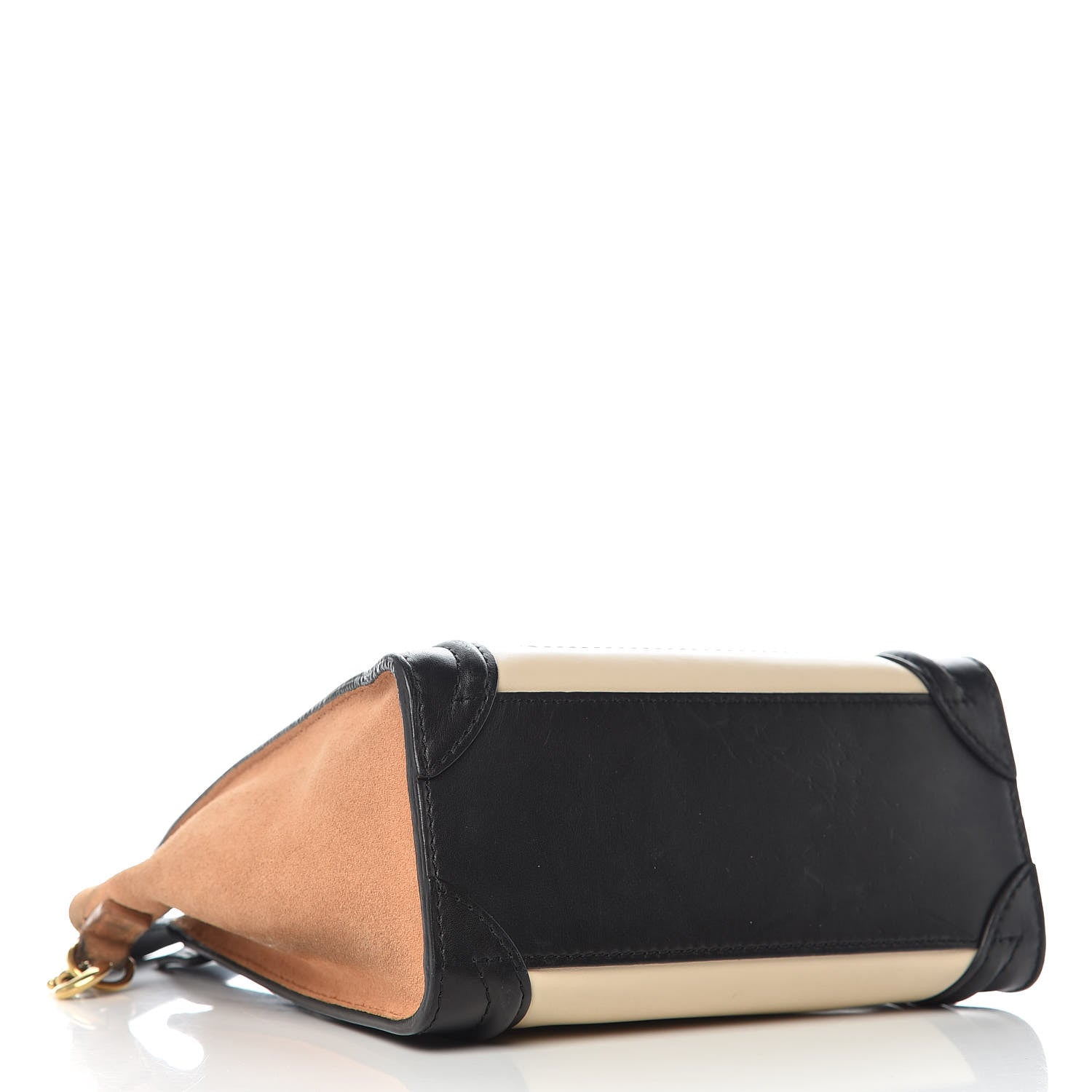 Celine Satin Calfskin Suede Nano Tri-Color Luggage Seashell 6 of 13