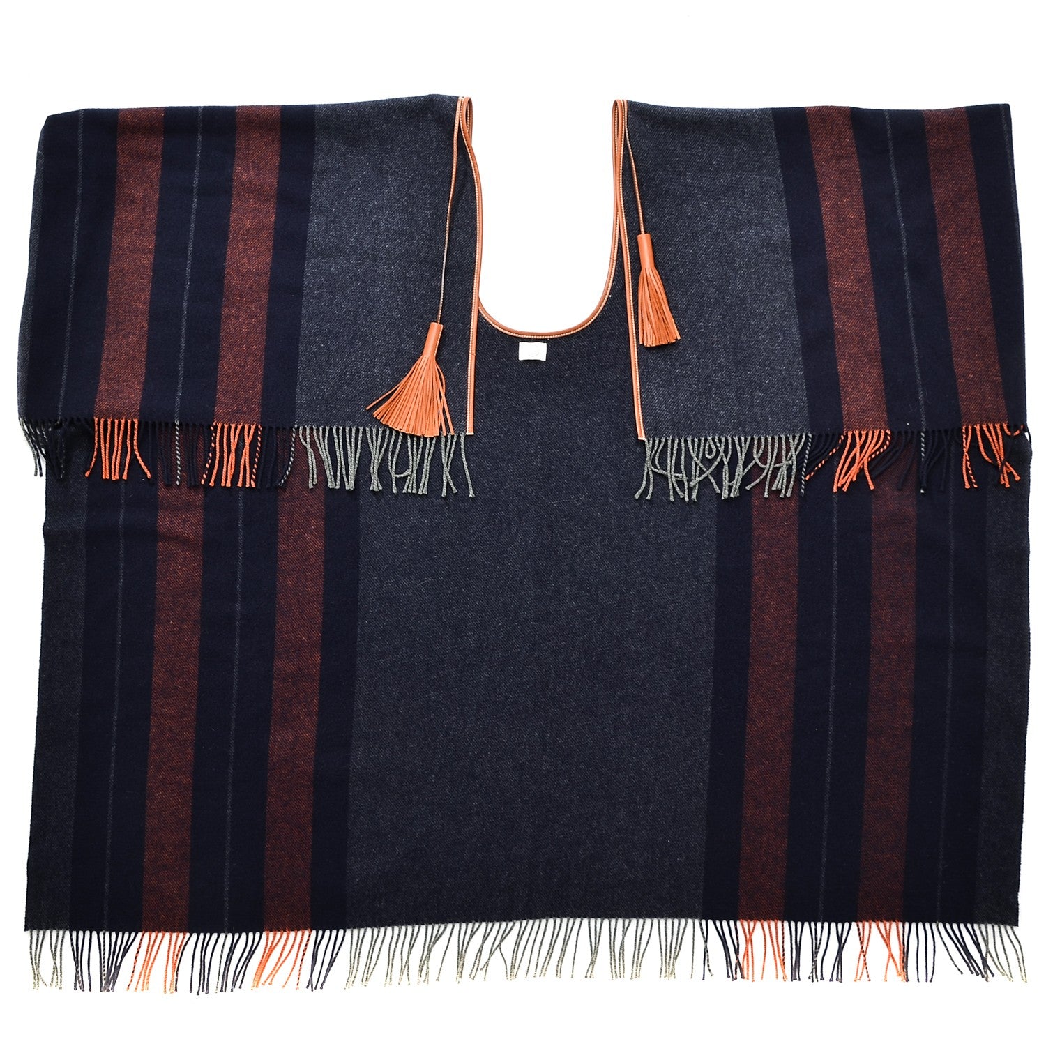 Hermes Merino Wool Cashmere Rocabar Poncho Gris 1 of 8