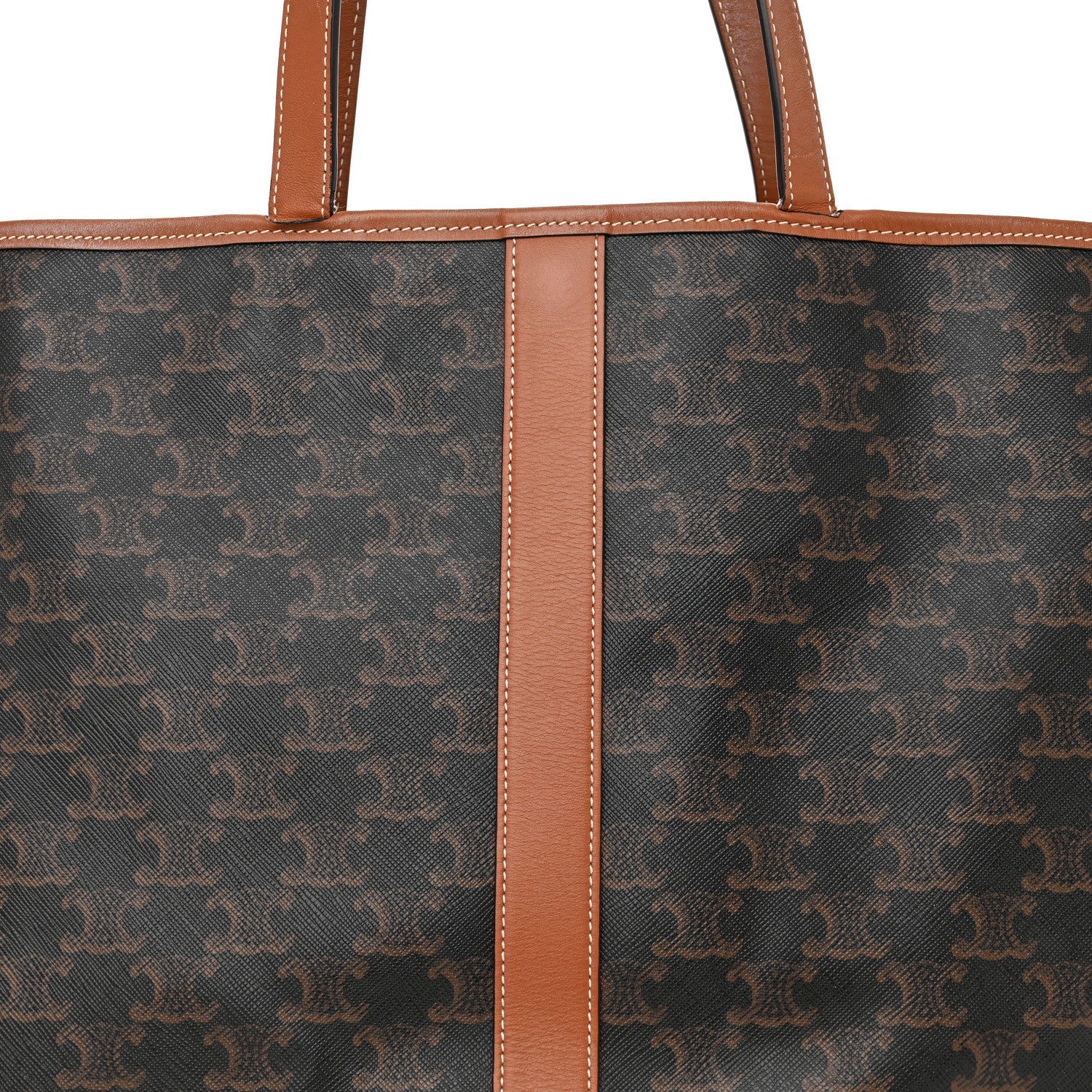 Celine Triomphe Canvas Calfskin Medium Cabas Bag Tan 8 of 19