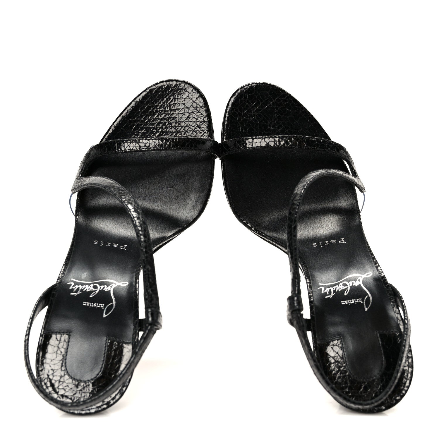 Christian Louboutin Snakeskin Rosalie 100 Sandals 37 Black 2 of 8
