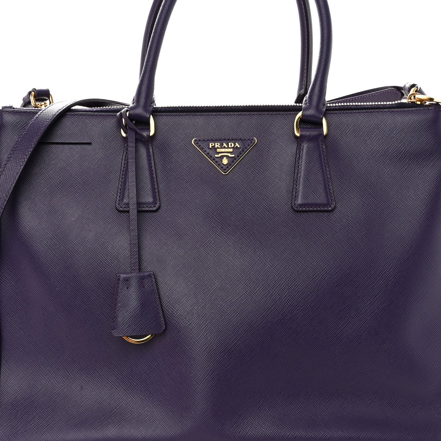 Saffiano Lux Large Galleria Double Zip Tote Uva