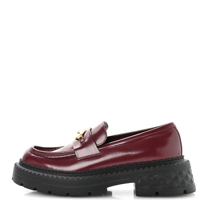 Jimmy Choo Box Calfskin Marlow Loafers 39 Burgundy 1 of 8