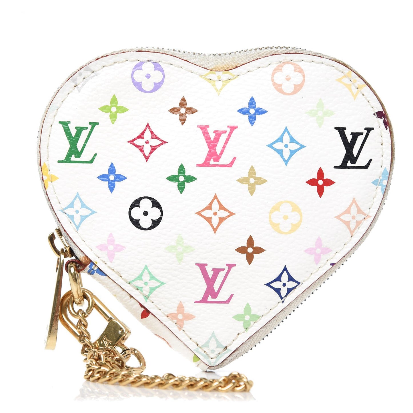 Monogram Multicolor Coeur Heart Coin Purse White
