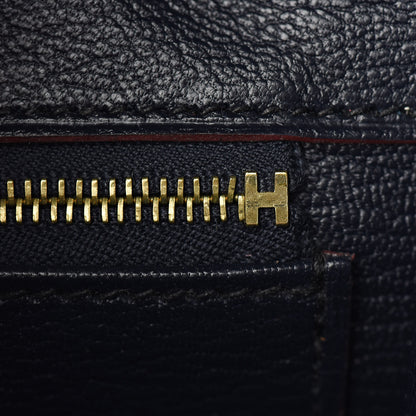 Hermes Epsom Contour Birkin 25 Bleu Indigo Rouge H 13 of 34