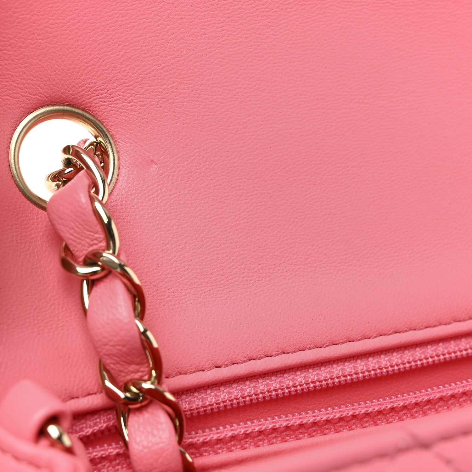 Chanel Lambskin Quilted Mini Rectangular Flap Pink 11 of 11