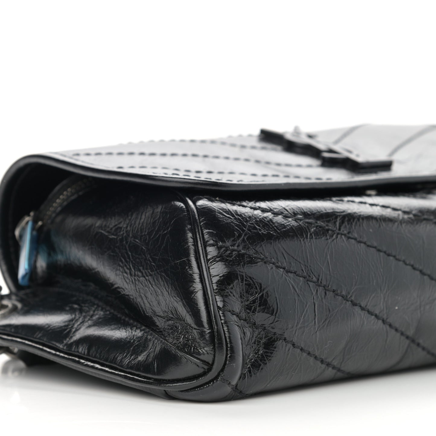 Crinkled Calfskin Matelasse Monogram Niki Body Bag Black