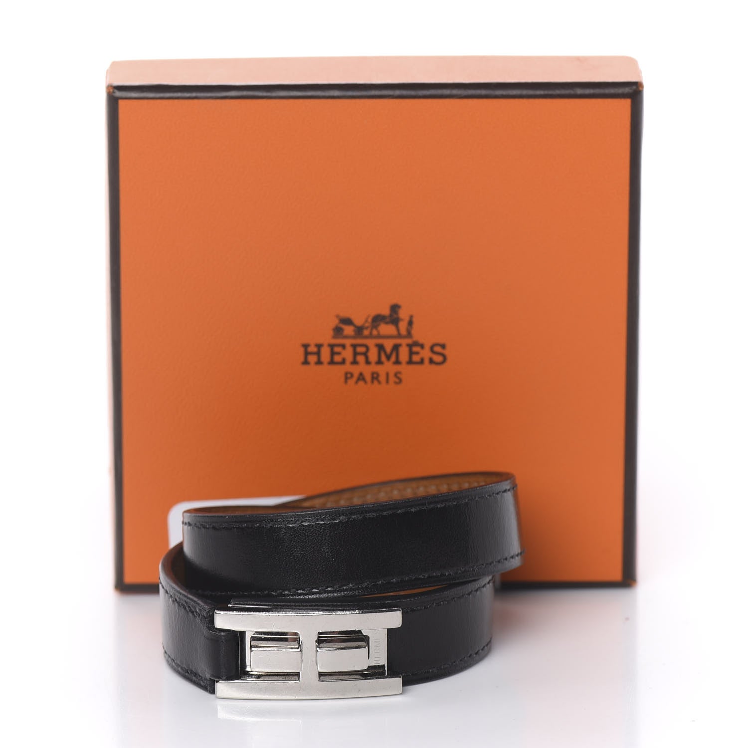 Hermes Box Drag Double Tour Bracelet T2 Black 8 of 8