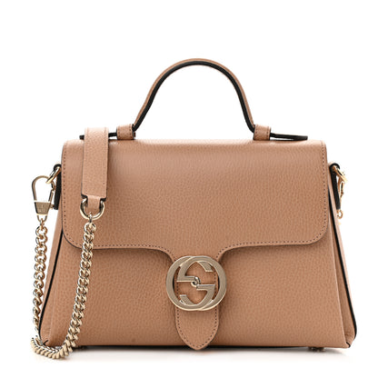 Gucci Dollar Calfskin Interlocking G Top Handle Shoulder Bag Camelia 1 of 11